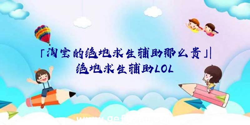 「淘宝的绝地求生辅助那么贵」|绝地求生辅助LOL